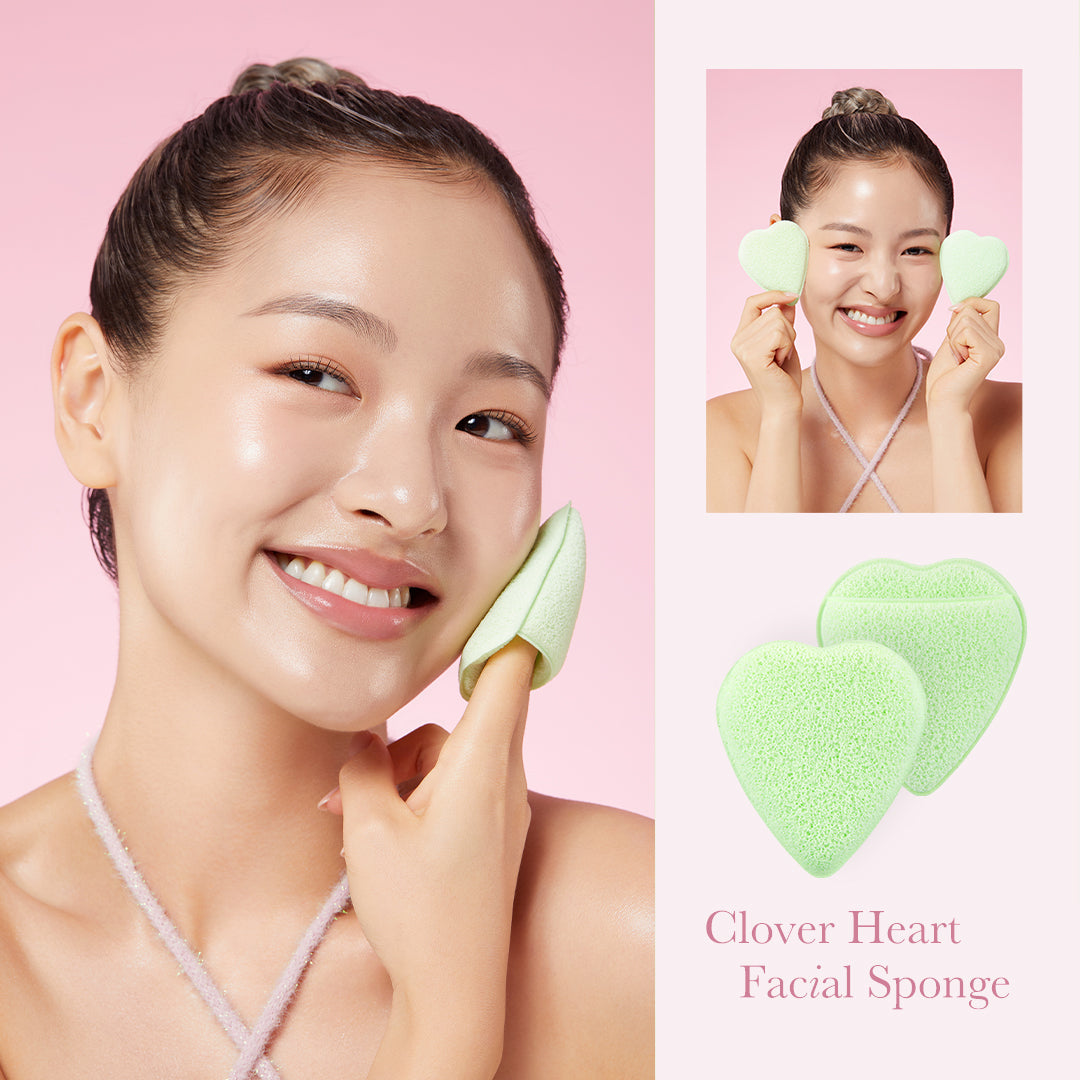 Clover Heart Facial Sponge A8