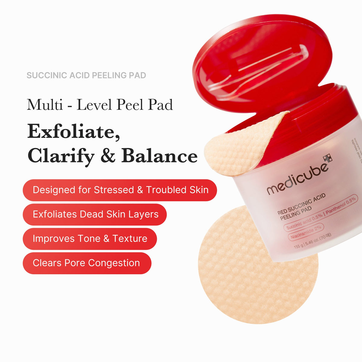 Red Succinic Acid Panthenol Pads Z5