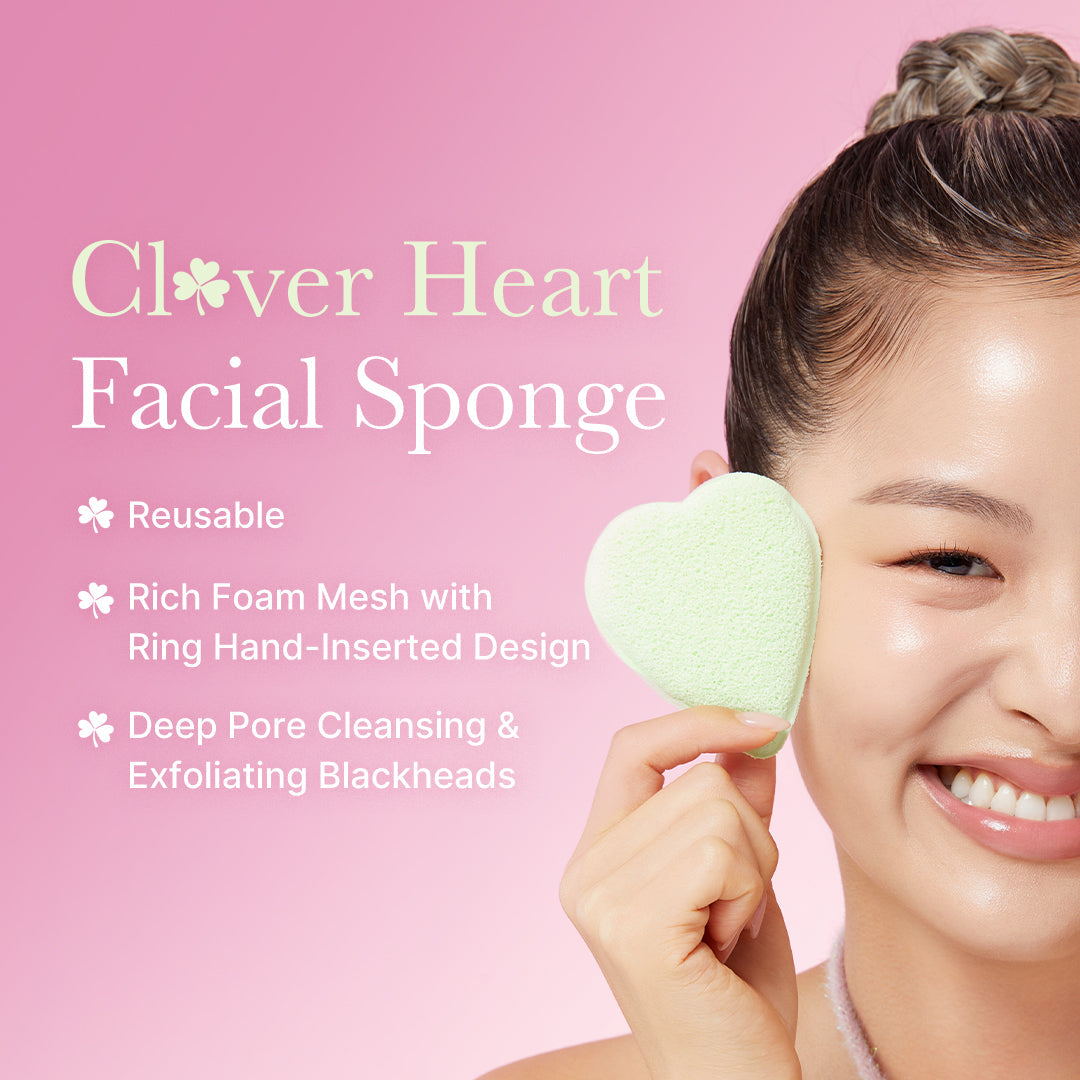 Clover Heart Facial Sponge A8