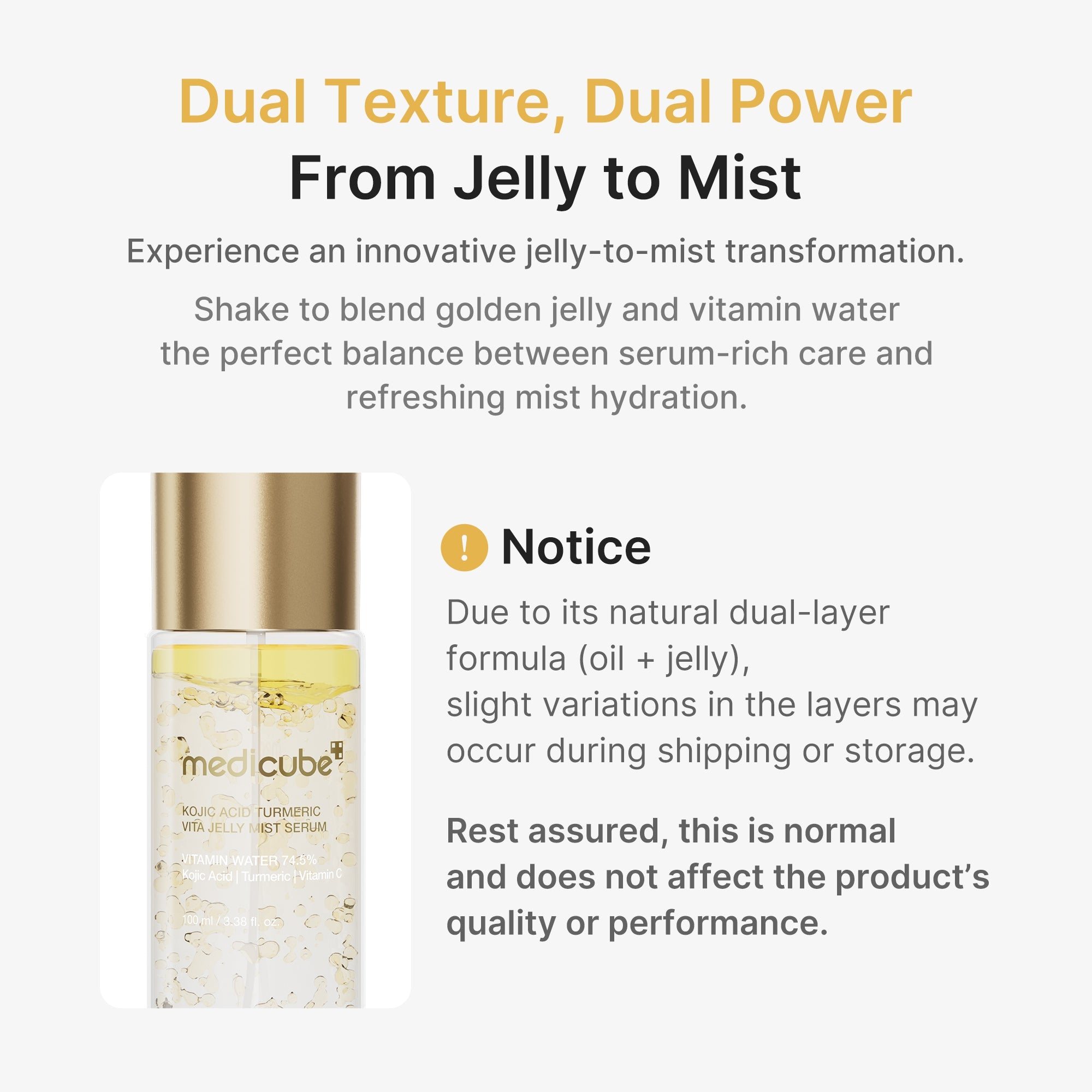 Kojic Acid Turmeric Vitamin Gold Jelly Mist Serum E9
