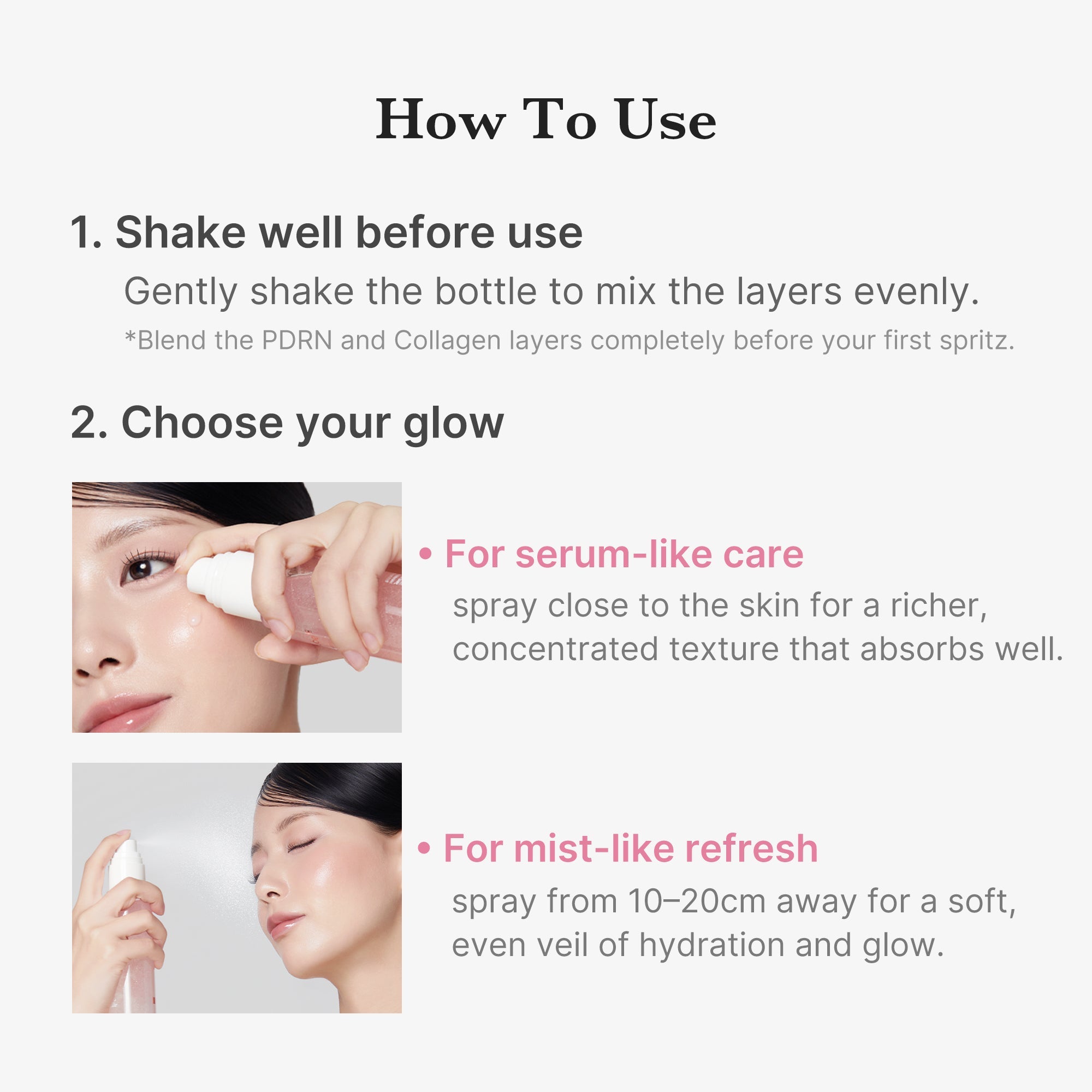 PDRN Pink Collagen Glow Jelly Mist Serum E9